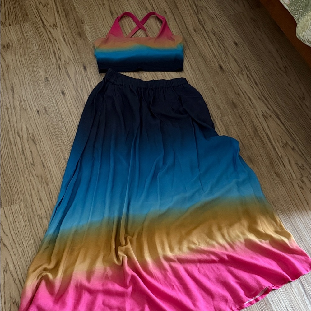 Colorful Ombre Two-Piece Set Beach Riot sunset